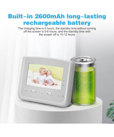 MYPIN 4.3 Full HD Video Baby Monitor with Camera, Night Vision, Temperature Sensor, Two-Way Audio & Lullabies - TYPE-C HS0357 - Buy Online on SooperMarket.com