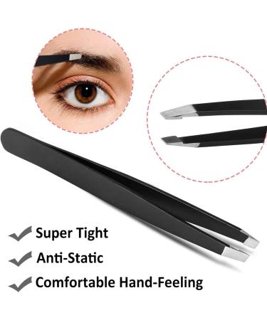 5PC Eyebrow Care Set - Professional Tweezers Curved Scissors & Shaving Brushes for Everyday & Travel Use - Durable Stainless Steel - Buy Online on SooperMarket.com