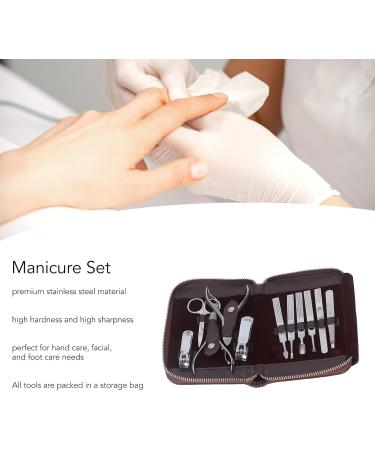Glomora Manicure Set 11 Pieces Portable Stainless Steel Nail Clipper Set for Finger Nail Ear Care - Buy Online on SooperMarket.com