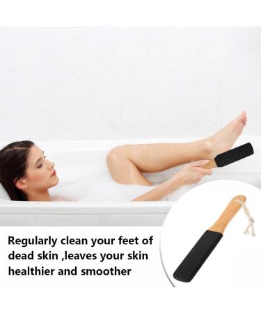 Foot File Foot Scrubber Dead Skin Remover Foot Callus Remover with Wooden Handle for Removes Hard Dead Skin Dry Calluses Rough and Cracked Corn Feet (Black) - Buy Online on SooperMarket.com