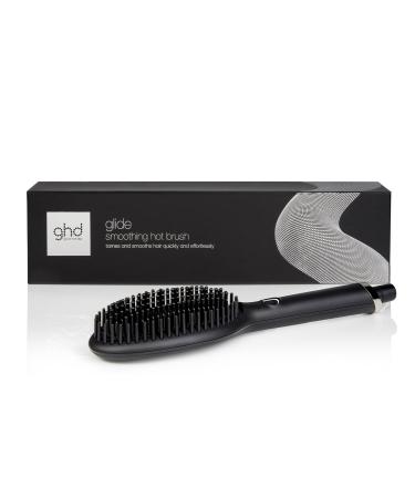 ghd Glide Hot Brush for Hair Styling Ceramic Technology with Ioniser to Eliminate Frizz Optimum 185 C Temp for Salon Smooth Styling Single Black