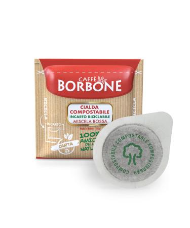 Caff Borbone coffee compostable pods recyclebare packaging red mix - 150 pieces - compatible with ESE System Paper Pads 44 mm Red Mixing 150 pieces (1 Pack)