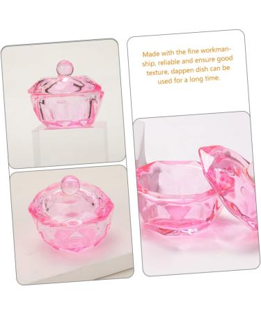 FRCOLOR 8 Pcs Pink Plates Nail Cleaner Drill Bits for Nails Nail Dappen Dish Dappen Bowl Nail Organizers and Storage for Nail Tech Monomer Dish with Lid Vegetable Bowl Glass With Cover 4.2x4.2cmx4pcs Pinkx4pcs - Buy Online on SooperMarket.com