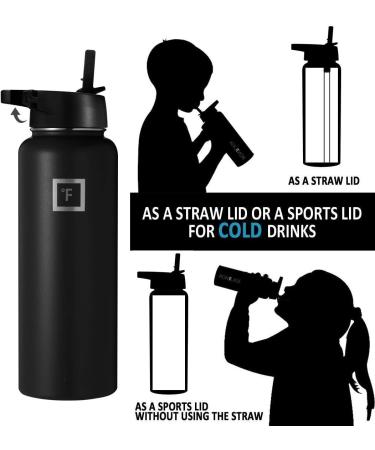IRON FLASK Sports Water Bottle 40oz - Leak Proof Insulated Stainless Steel with 3 Lids - Midnight Black - Buy Online on SooperMarket.com