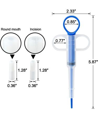 PAGOW Pet Medicine Feeder Silicone Syringe with Soft Tips for Cats and Dogs - Blue (2pcs) - Buy Online on SooperMarket.com