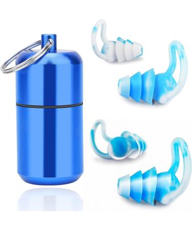 Ear Plugs for Sleeping Noise Cancelling Reusable Soft Silicone Earplugs for Sleeping Snoring Work & Studying Traveling Swimming Blue