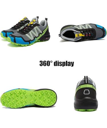 Men's Waterproof Trail Running Shoes - Gray Green-1 | Hiking & Outdoor Sneakers - Buy Online on SooperMarket.com