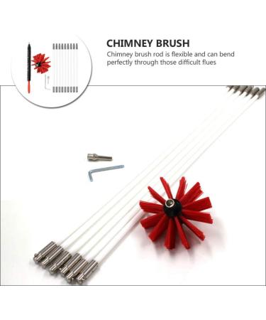 Electric Drill Chimney Brush Set - Lint Remover & Fireplace Cleaning Tool Accessories for Efficient Dryer Vent & Flue Cleaning (41x12cm - Buy Online on SooperMarket.com