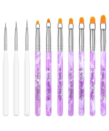 Nail brush set 10-part gel nails brush nail polish pencil acrylic brush for UV gel nails acrylic fingernails nailart manicure nail design accessories