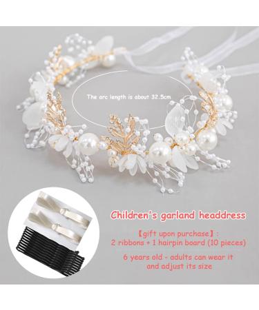 TONAUP Bridal Headband Pearl Flower Headbands for Girl White Eucharist Headpiece Head Vines for Weddings Parties Special Occasions - Buy Online on SooperMarket.com
