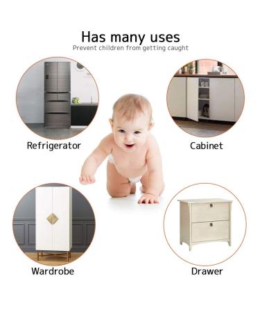 Surplex 10 Pack Child Safety Locks | Invisible Cabinet Protection for Drawers & Doors | No Drilling Easy Assembly - White - Buy Online on SooperMarket.com