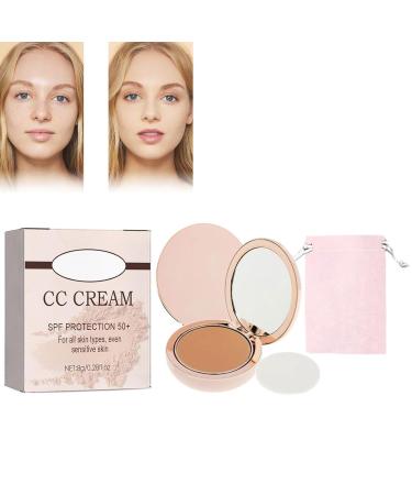 Always Divina Illumina Cc Creamy Compact Spf 50+ Ilumina Powder Foundation Makeup Cc Cream Concealer Set up Powder With Mirror & Makeup Pocket (05 Medium Brown) 8.00 g (Pack of 1) 05 Medium Brown