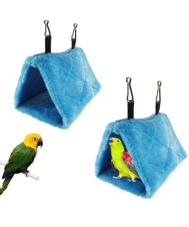 Tfwadmx 2Pcs Bird Tent Plush Hammock Warm Hut Hanging Nest for Cage Snuggle Sleeping Bed Parrot Hideaway Cave for Eclectus Parakeet Cockatiels Cockatoo Lovebird
