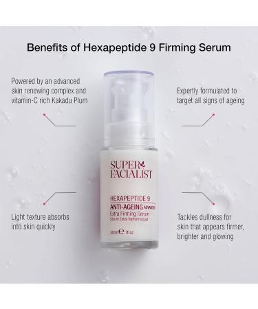 Super Facialist Hexapeptide 9 Anti-Ageing Advanced Extra Firming Serum - Anti Ageing Face Cream to Increase Elasticity Target Deep Wrinkles & Dull Skin Vegan Friendly 30 ml Hexapeptide-9 Serum - Buy Online on SooperMarket.com