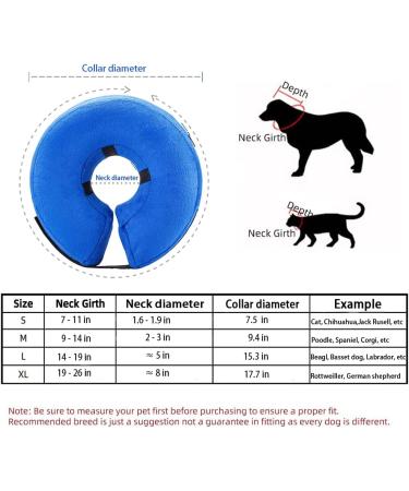QIYADIN Soft Dog Recovery Collar | Adjustable Inflatable Pet Cone for Cats & Dogs | Prevent Biting & Scratching - Medium - Buy Online on SooperMarket.com