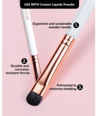 Small Smudge Brush - Professional Eyeshadow Brush for Smudging & Blending | Premium Synthetic Bristles - Ivory E832H - Buy Online on SooperMarket.com