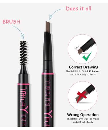 YFulfill Brown Eyebrow Pencil Waterproof Eye Brow Pencils for Women Brown Brown Eye Pencil Natural Brow Pencil Brown with Brush Brown Pencil Brown eyebrow pen Eye Brow Filler Brown - Buy Online on SooperMarket.com