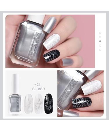 4 Colours 10ml Nail Polish Set Printed Jelly Nail polish Gold silver metallic colors Nail Pigment Polish Lacquer Nail Art Design Drawing Tool - Buy Online on SooperMarket.com