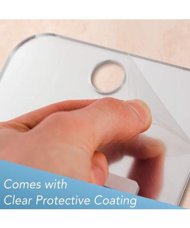 Shave Well Anti-Fog Shower Mirror - Fogless Bathroom Shaving Mirror for Men and Women | Removable Adhesive Hook | Frameless & Portable - Ideal for Travel, Camping, Gym - Unbreakable - Buy Online on SooperMarket.com