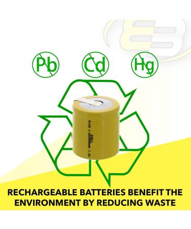 Buy 2x Exell 1/2D 1.2V 2500mAh NiCD Rechargeable Batteries - Ideal for Telecoms UPS Smart Grid Data Meters & RC Devices | International Shipping Available - Buy Online on SooperMarket.com