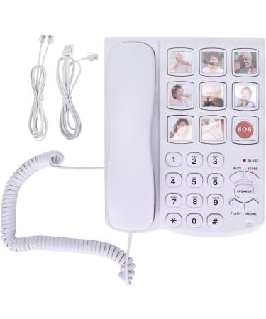 LIKJ Big Button Corded Phone LD 858HF Hands-Free Dial Photo Memory Desktop Telephone One-Touch Dialing Landline Phones with 7 Home Number 1 SOS Number 1 Meal Order Number for Seniors Elderly Home - Buy Online on SooperMarket.com