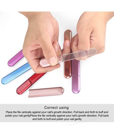Premium Glass Nail File with Case - Crystal Diamond Salon Quality Beauty Nail Buffer for Natural and Acrylic Nails - Perfect Christmas Gift for Men and Women - Apricot - Buy Online on SooperMarket.com