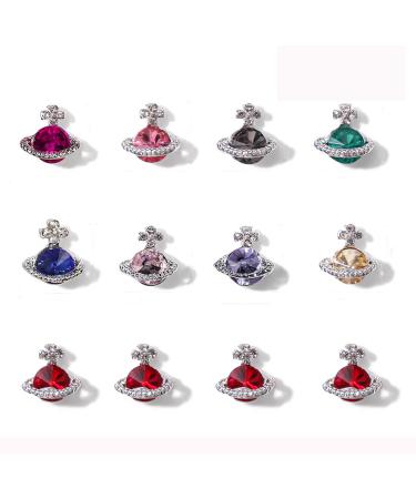 Planet Nail Charms 3D Cross Nail Charm Saturn Shape Nail Gems Nail Diamond Crystals Nail Art Supplies  Manicure Decoration for Women Girls  DIY Crafting Jewelry Accessories 12 Pieces 12PC