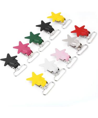 Pilipane Metal Pacifier Clips - 10 Durable Pentagram Clips for Children's Trousers & Belts | Mixed Color Fasteners for Tinkering - Buy Online on SooperMarket.com