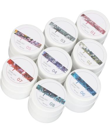 Glitter Nail Polish 8 Shiny Metallic Colors Professional Nail Gel for Salon - Buy Online on SooperMarket.com