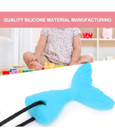 Silicone Fish Tail Baby Tooth Chew Necklace - Teether Stick for Boys & Girls - Buy Online on SooperMarket.com