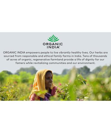 Organic India Tulsi Cinnamon Rose Herbal Tea - Stress Relief & Immune Support, Gluten-Free, USDA Organic - 18 Caffeine-Free Infusion Bags - Buy Online on SooperMarket.com