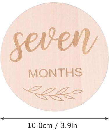 Joy Depot 12-Piece Baby Monthly Wooden Cards and Discs Set for Newborns | Double-Sided Milestone Photo Props | Baby Shower Gift | 0-12 Months Growth Recording - Buy Online on SooperMarket.com