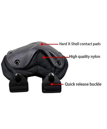 KUJOBUY Pack of 4 Tactical Combat Knee & Elbow Pads - Outdoor Sports Safety Gear with Adjustable Straps and Gel Padding - Buy Online on SooperMarket.com