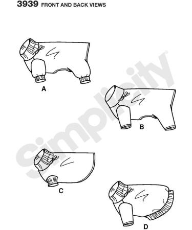 Simplicity Pajama and Coat Dog Clothing Sewing Pattern  Pet Sizes S-L - Buy Online on SooperMarket.com