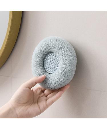 Suction Cup Massage Bath Sponge Set | Exfoliating Scrubbers for Body Cleaning | 3Pcs Bathroom Supplies in Blue, Beige, Pink & Purple - Buy Online on SooperMarket.com