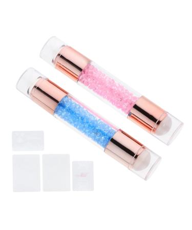 minkissy 2pcs Nail Stamp Manicure Silicone Stamper Nail Scraper Stamper Nail Salon Stamp Nail Polish Transfer Stamper Silicone Nail Art Printer Clear Jel Sealing Ring Double Head Silica Gel 11.50X2.00X2.00CM Blue