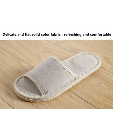 6 Pair Open Toe Breathable Spa Slippers for Hotel Guests - Beige Medium & Gray Large - Washable Unisex Slippers - Buy Online on SooperMarket.com