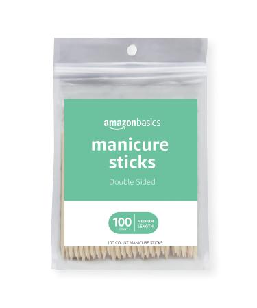 Amazon Basics Manicure Sticks Medium Length 100 Count