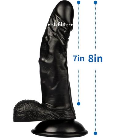 MV02-8 Inches Realistic Classic Hands-Free Suction Cup Penile with Suction Cup Suitable in Indoor for Women (Black) - Buy Online on SooperMarket.com