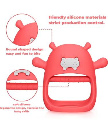 Buy Hippo Never Drop Silicone Baby Teeth Toys | Chewing Toys for 0-12 Months | Suction Pacifier & Car Seat Toy (Red) - International Shipping Available - Buy Online on SooperMarket.com