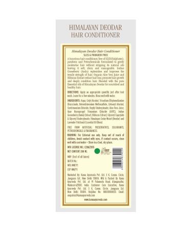 Kama Ayurveda Himalayan Deodar Hair Conditioner - 6.7 Fl Oz | Natural Moisturizing & Strengthening Formula for All Hair Types - Shop Internationally - Buy Online on SooperMarket.com