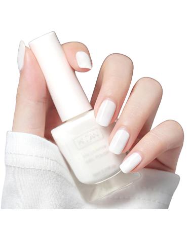 TBeautfave White Nail Polish Quick Dry Peel off Nail Polish Long Lasting Nail Polish Natural Nail Polish Water Based No Need Cure Nail Gel Polish Nail Varnish Nail Art 03CrystalWhite
