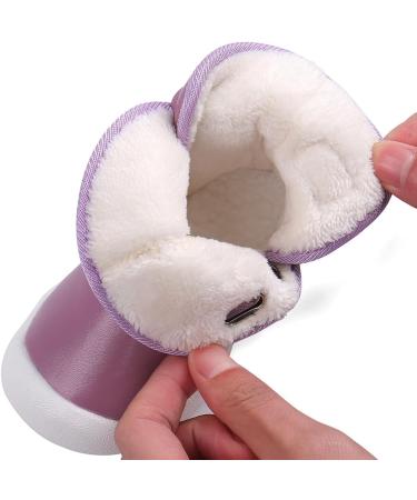 LACOFIA Toddler Winter Snow Boots - Anti-Slip, Waterproof & Warm - Size 5 UK Child - Purple - Buy Online on SooperMarket.com