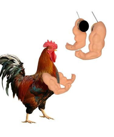FUAMEY Muscle Chicken Arms Toys for Chickens to Wear, Funny Costume Fist Fighting Arms Toy for Pet Prank Themed Party, Artificial Arms Decorations Costume Cosplay for Chickens Rooster Hens Upgraded version