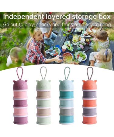 4-Layer Baby Milk Powder Dispenser | Non-Spill Formula Box | Portable Storage Container for Travel | Blue - Buy Online on SooperMarket.com