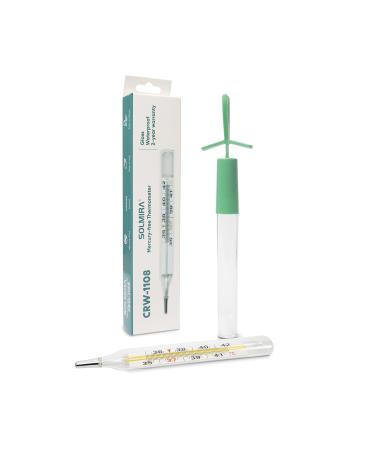 SOLMIRA Thermometer Mercury Free Glass High Accuracy Waterproof Suitable for Babies Children and Adults