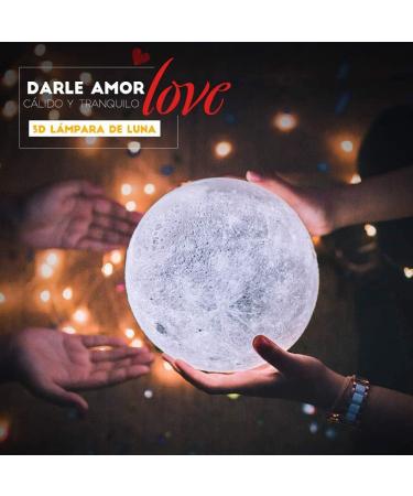 AGM 16-Color LED Moon Lamp with Remote & Touch Control - 3D Printed Night Light for Bedroom Caf & Dining Room | 15 cm | Dimmable Mood Light - Buy Online on SooperMarket.com