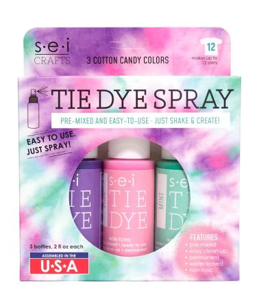 SEI 6-2015 S.E.I Cotton Candy Tie Kit, Fabric Dye Spray, 3 Colors