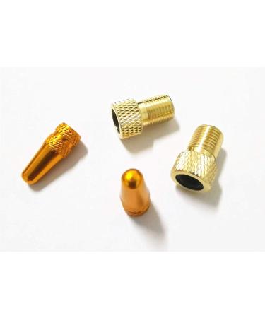 Osymoker Anodized Alloy Presta Valve Caps + Copper Presta to Schrader Adaptor for Bike, Car, Tube Pump - Premium Valve Converter Tools - Buy Online on SooperMarket.com