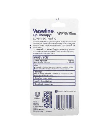 Vaseline Lip Therapy Advanced Formula 0.35 oz - Pack of 5 | Hydrating Lip Balm Set - Buy Online on SooperMarket.com